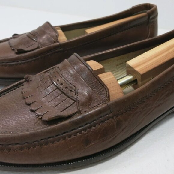 Steeple Gate Kiltie Leather Casual Footwear Men\'s Loafers Shoes Italy Sz 10.5 D